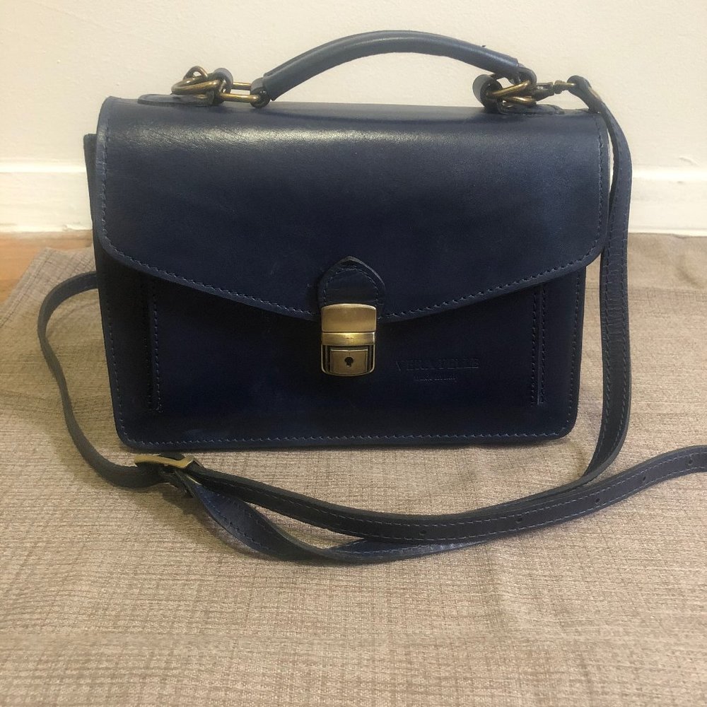 Vera Pelle navy leather purse (made in Italy)